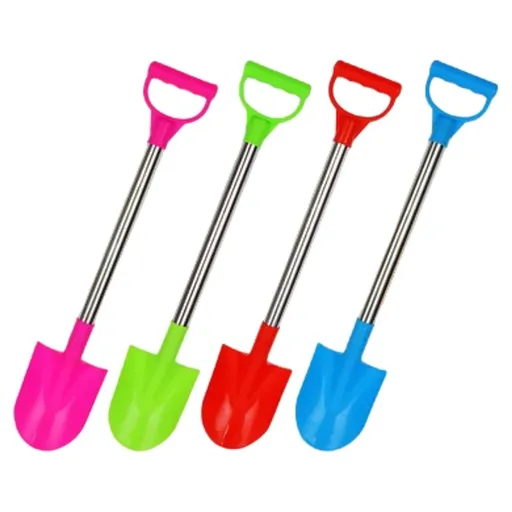 20 Inch Jumbo Beach Sand Shovels, Pink Gardening Tool Kit, Sturdy Long Wooden Spade for Snow Digging, ABS Scoops for Outdoor Camping Backyard Planting