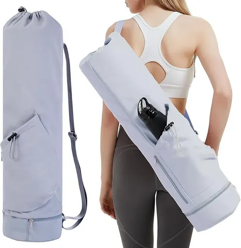 Yoga Mat Bag Large 31x7.5in with Wet Pocket Adjustable Shoulder Strap - Blue