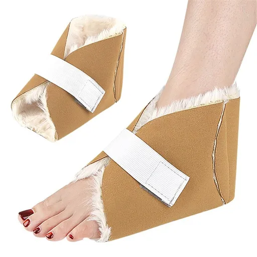 Heel Protectors for Pressure Sores - Heel Protectors for Bed Sores - Includes - Cushion Pads for Ulcer Sore Prevention (2pcs Brown）