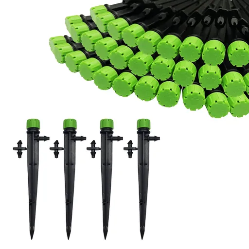 Irrigation Drippers 50pcs Drip Emitters for 1/4 Inch Irrigation Sprinkler 360 Degree Micro Sprinkler Adjustable Drip Heads Drippers for Garden Patio Lawn