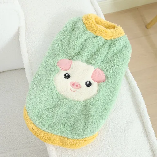 Dog Vest Fleece Winter Warm Pet Clothing Happy piggy style [light green] S [recommendation 1.0-2.5kg ]
