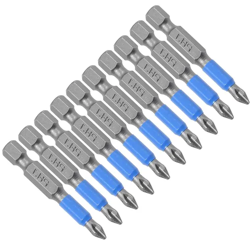 10 Pcs Magnetic Phillips Screwdriver Bits Set 2 Inch Long Anti Slip Phillips Bits #1, 1/4 Inch Hex Shank (PH1 x 50MM)