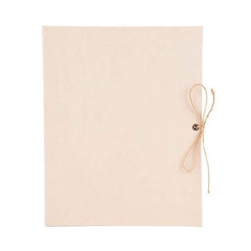 Creative Linen DIY Craft Card Album Scrapbook Simple Loose Leaf with Rope Strap 30 Pages(Beige)
