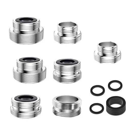 7 Piece Faucet Adapter Kit, Brass Male Female Garden Hose Connector, 1 Set, for Faucet Aerator, Water Purifier, Kitchen Accessory