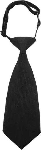 Boys Pre-Tied Adjustable Necktie, Design for Kids & Teens, School Uniform Tie Wedding Graduation Formal Wear(Black)