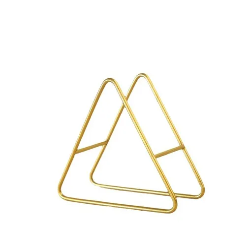 2Pcs Iron Metal Coaster Holder Triangle Small Dishes Coaster Upright Stand Rack Home Kitchen Storage for Round and Square Drink