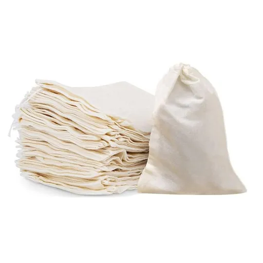 50 Pcs 4 x 6 Inches Cotton Muslin Bags, Reusable Drawstring Bags for Tea, Cheesecloth Sachet Bags for Party