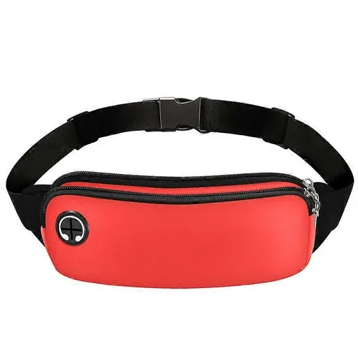 Sports Waist Bag Running Belt Bag Adjustable Phone Holder Fanny Pack for Men Women Gym Cycling Hiking - Red