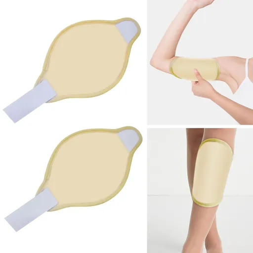 2 Pcs Reusable Organic Oil Wraps Kit Soft Flannel Castor Oil Compress Elbow Pads with Adjustable Elastic