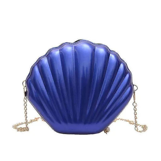Seashell Shape Shoulder Bag Mini Crossbody Purse Light Weight Blue