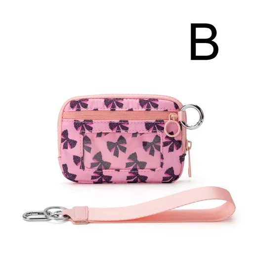 Waterproof Oxford Wristlet Wallet Card Holder with Detachable Wrist Strap, Multi-Pocket Zipper Pouch for Cards, Cash, Keys and Earphones, Ideal for Running, Fitness and Travel (B)