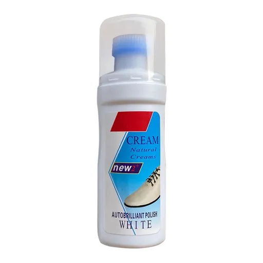 White Shoe Polish Cream with Applicator – Instant Shine, Nourishing Formula for Leather Shoes & Sneakers, 75ml Bottle