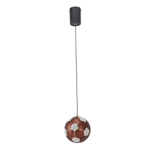 Soccer Ceiling Light Hanging LED Football Pendant Light for Bedrooms Living Rooms and Study Warm Light 100‑265V Brown