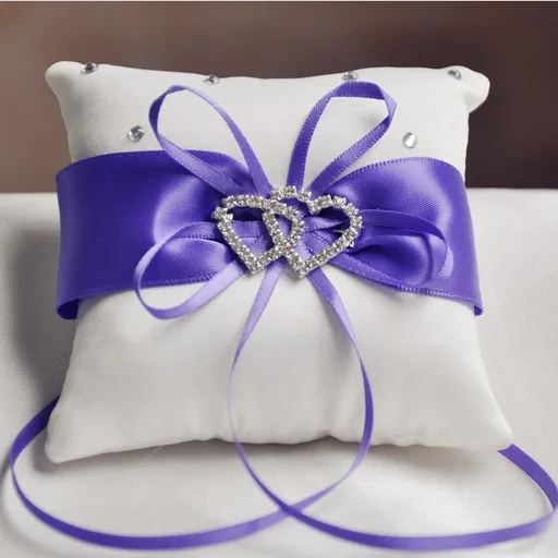 Ring Pillow,Pearls Ring Cushion, Ring Bearer, Ring Holder for Beach Wedding, Wedding Ceremony, Proposal,Purple