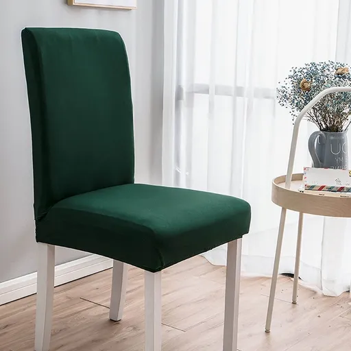 Dining Chair Covers, Dining Room Chair Slipcovers Solid Color, High Stretch Removable Washable Chair Slipcover, Furniture Protector for Home Party Hotel Wedding Ceremony (Green)
