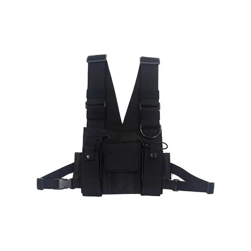 Crossbody Bags Chest Bag Hip Hop Streetwear Men Functional Waist Bags Adjustable Pockets Vest