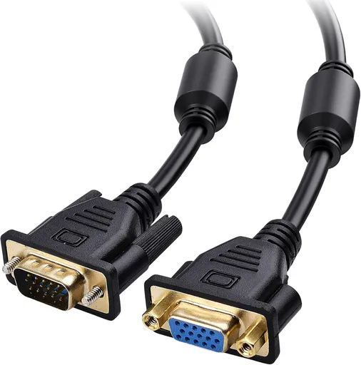 VGA Extension Cable (VGA Cable Male to Female) - 6 Feet, Not Dual Male Cord, Not for DB9/Serial Use
