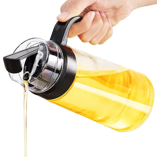 Olive Oil Bottles with Drizzlers,Vinegar Bottles, Black Glass Soy Sauce Bottles With Brush（Black）