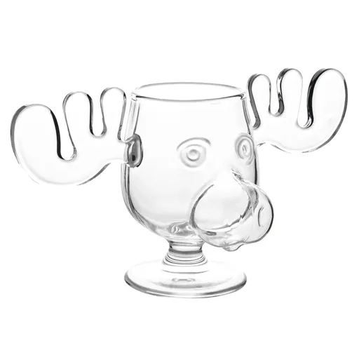 Elk Glass Cup Festival Transparent Decorative Elk Mug for Home Party Ornament 200ml 11.5cm Height