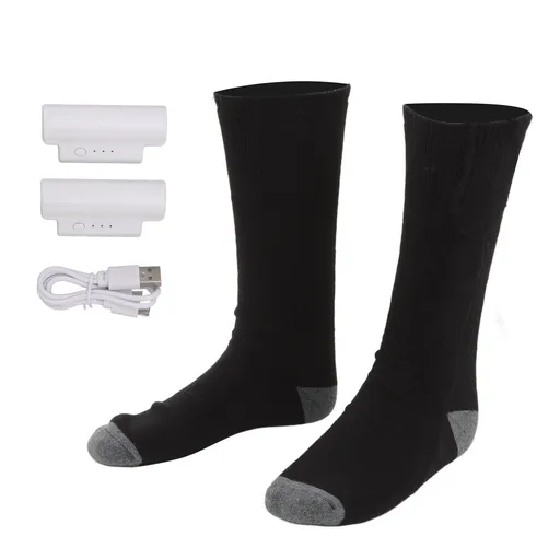 Smart Heating Socks Foot Thermal Electric Heated Stockings Winter Cold Resistant Electric Socks Black