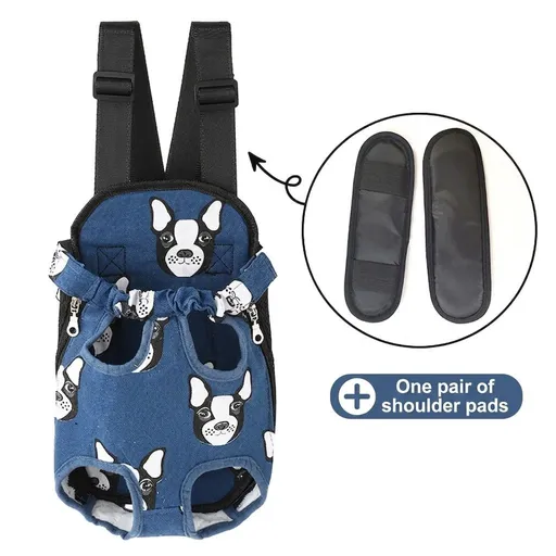 Portable Pet Front Chest Backpack for Small Dogs and Cats – Hands-Free Travel Carrier with Adjustable Straps, Breathable Mesh, and Padded Shoulder Pads for Comfortable Outdoor Adventures (XL, RoyalBlue)