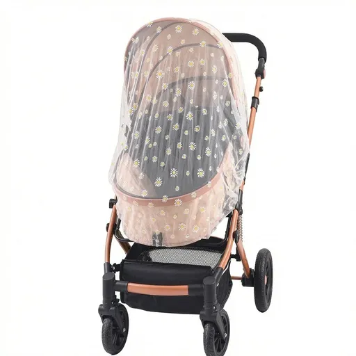 Mosquito Net for Stroller,Baby Pram Net Portable Daisy Print Stroller Netting Cover Perfect Bug Net for Strollers,Bassinets,Mini Crib
