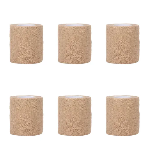 6PCS Self Adhesive Elastic Wrap Non Woven Cohesive Tape for Sports and Daily Use - 5cm