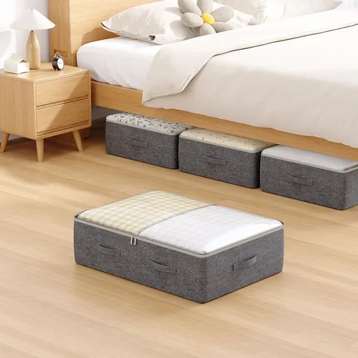 Under Bed Organizer, Large Under Bed Storage Container, Underbed Storage Box For Seasonal Clothing, Sweaters, Shoes, Blankets, Wrapping Paper, Sheets & Toys