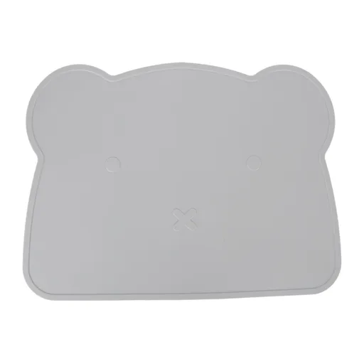 Silicone Placemat Thicken Heat Insulation Anti Slip Soft Elastic Silicone Bear Placemat for Home Hotel Restaurant Grey