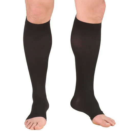 Leg Health Medical Compression Stockings for Men and Women,Open Toe, Black, Knee High, Open Toe | Compression Socks