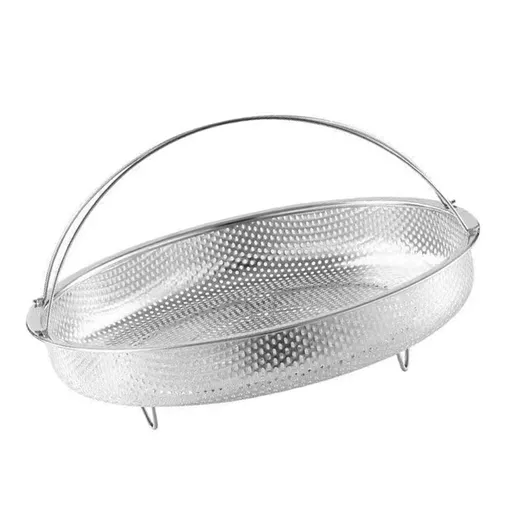 Pan Steaming Basket 22.5cm Universal Round Shape Stainless Steel Vegetable Steaming Basket