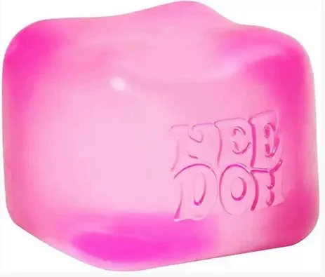 Soft Cube Fidget Toy 5.6*5.6*5.6cm, Transparent Squishy Stress Ball for Stress & Anxiety Relief(Pink)