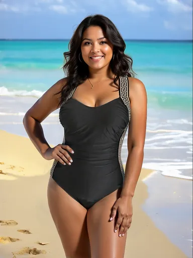 Plus Size Deep V-One Piece Swimsuit for Enhanced Curve Appeal Size 3XL