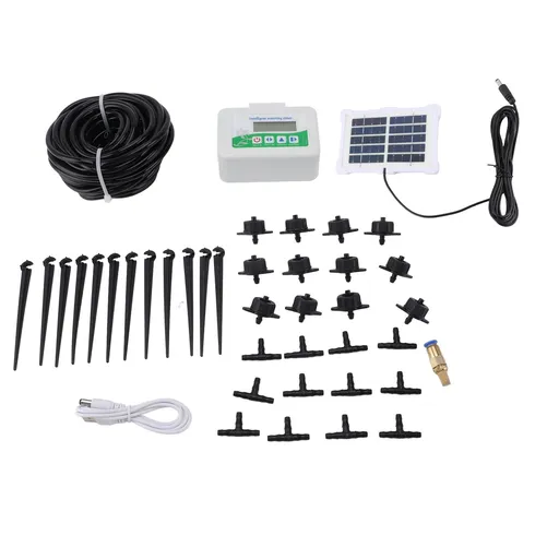 Intelligent Watering Timer Programmable Energy Saving with Solar Panel Automatic Irrigation Timer for Garden Farmland Meadow