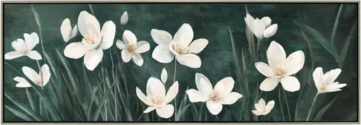 Blooming Flower Framed Artwork 150x50cm