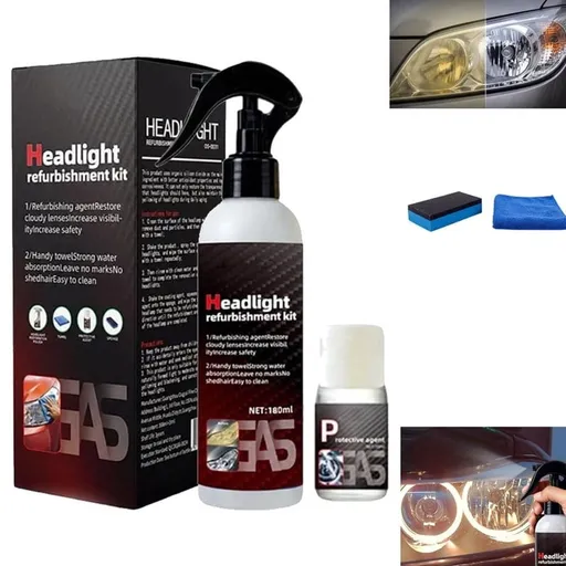 Advanced Car Headlight Restoration Kit, New Erase Yellowing & Oxidation Restores Clarity with Long-Lasting UV & Ceramic Shield, Headlight Cleaner, Headlight Restoration Spray