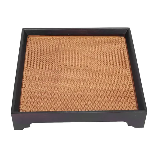 7.5in Square Tea Tray Small Tea Pot Holder Vintage Dessert Serving Tray Multifunctional Use for Home Office