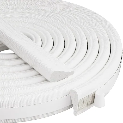 Weather Stripping Door Seal Strip, 16.4 Ft Door Windows Insulation Strip Self Adhesive Draft Stoppers Foam Tape for Doors and Windows Frame Gap Blocker(White)