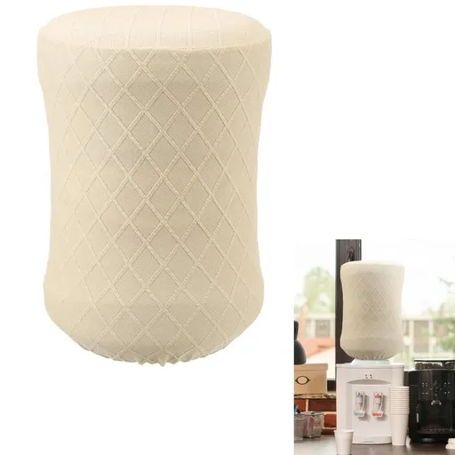 Water Dispenser Barrel Dust Cover Elastic Fabric Water Dispenser Cooler Cover Reusable Water Dispenser Bucket Decoration Cover Protector (Beige)