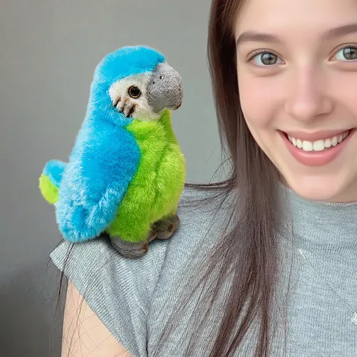 Shoulder Plush, Magnetic Plushs Toy Riding Stuffed Animals Toy, Cute Stuffed Doll with Magnet, Shoulder Parrot Plush Toy Home Decoration for Birthday Party Holiday Christmas Gift L