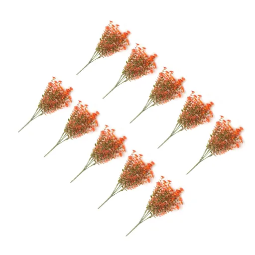 10 Pcs Artificial Fall Eucalyptus Decor 7 Fork Plastic Artificial Eucalyptus Plants for Autumn Home Decor Type 4 (35cm/13.8in)