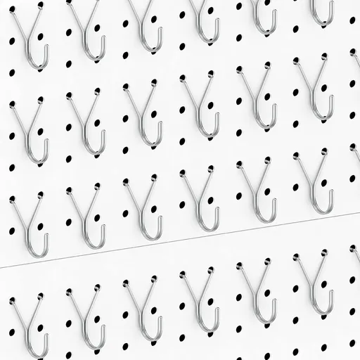 80 Pack Pegboard Hooks J-Hook – 1 Inch Silver J Hooks for Pegboard – Heavy Duty Peg Board Hooks for Hanging Jewelry, Keys, Retail Items & Small Tools – Fits 1/8” & 3/16” Pegboards