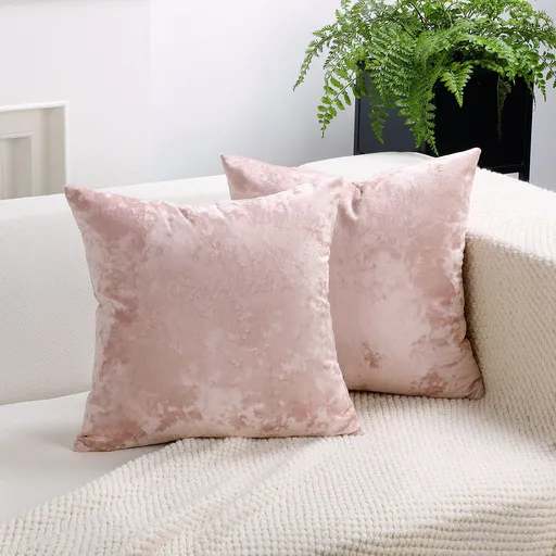 Ice Velvet Pillow Cover Polyester Solid Color 30x50cm Light Pink 40*40cm without pillow core