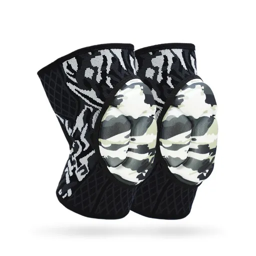 Pair of Volleyball Knee Pads with Thick EVA Honeycomb Padding Non-Slip Compression Knee Sleeves for Basketball Cycling Hiking Sports Protection - Gray