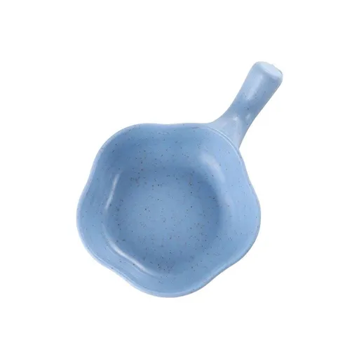 1PCS Flower Shape Small Plate,Mini Cute Wheat Straw Bowl Vinegar Seasoning Solid Soybean Dish for Kitchen Supplies(blue)