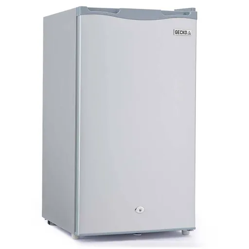 GECKO 95L Portable Upright Fridge and Freezer, 12V/24V for Camping, Caravans, Silver