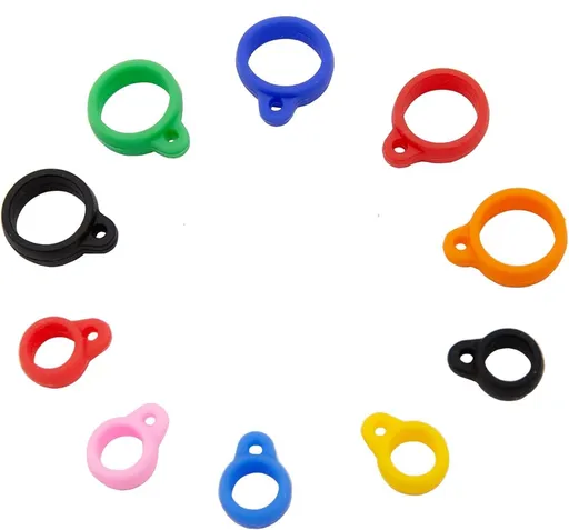 10pcs Mix-Size Anti-Lost Silicone Rubber Ring Holder Multipurpose Random Color for Pens and Similar Devices Key-Ring Phones Pendant Daily Sport Silicone Bands Mini 8mm13mm