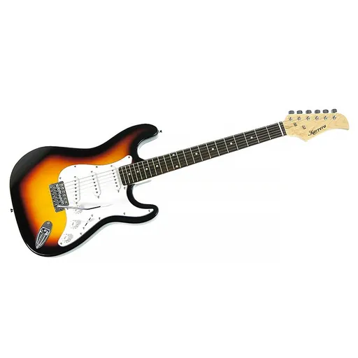Karrera 39 Full Size Electric Guitar Sunburst 6-String Instrument with Whammy Bar & Adjustable Bridge