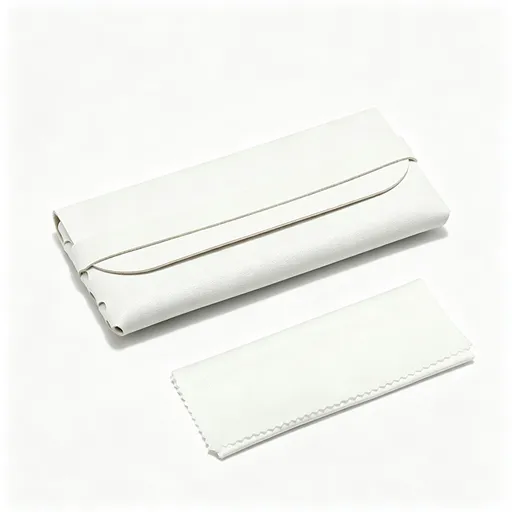 White Buckle-Free Glasses Case with Microfiber Cleaning Cloth, Minimalist Neat Eyewear Protector, Great Christmas Present
