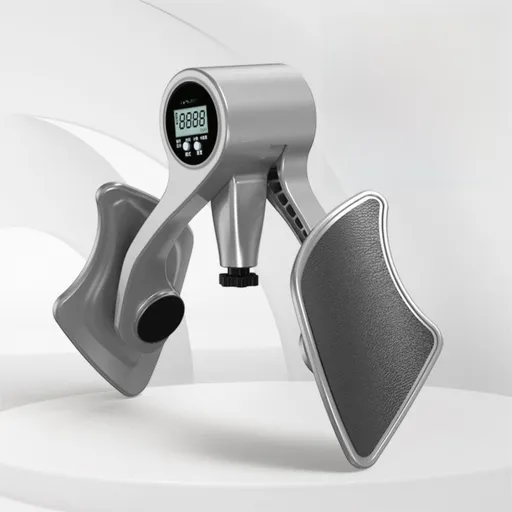 2-in-1 Sliver Smart LCD Counting Kegel Trainer for Glute Lifting & Leg Toning - Adjustable Resistance & 360° Rotating Baffles for Postpartum Recovery & Pelvic Health